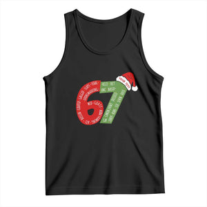 Personalized 67 Christmas Tank Top Custom Text Rizz Aura Farming Six Seven Meme Gen Alpha TS11 Black Print Your Wear