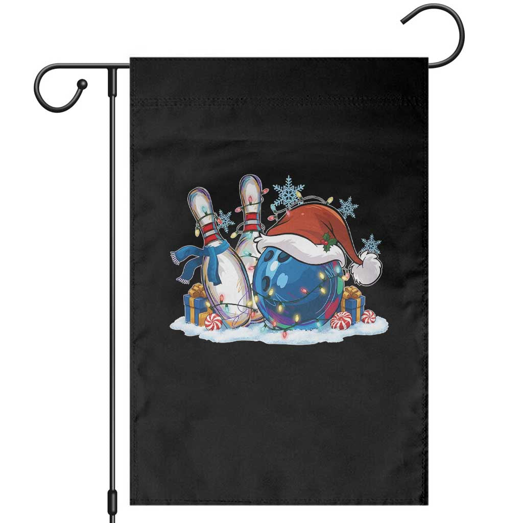 Funny Christmas Bowling Santa Hat Xmas Bowler Garden Flag TS11 Black Print Your Wear