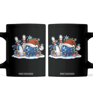 Funny Christmas Bowling Santa Hat Xmas Bowler Coffee Mug TS11 Black Print Your Wear