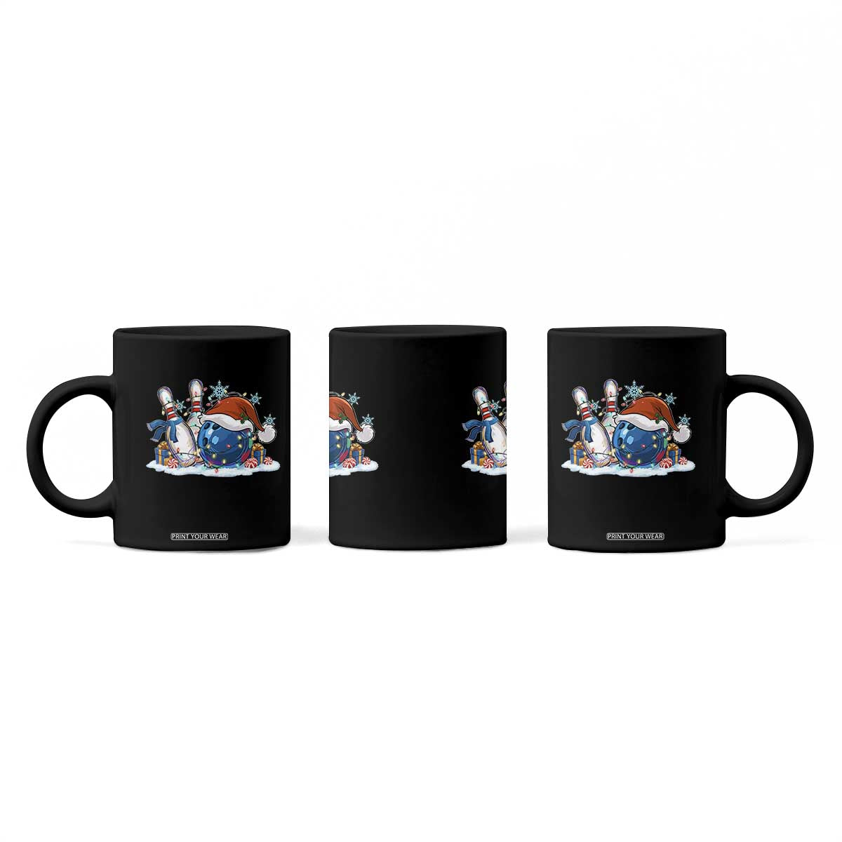Funny Christmas Bowling Santa Hat Xmas Bowler Coffee Mug TS11 Print Your Wear