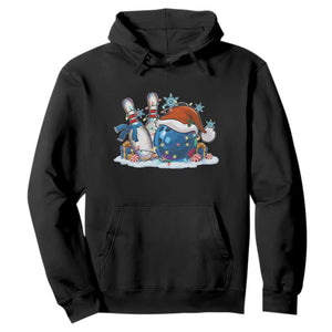 Funny Christmas Bowling Santa Hat Xmas Bowler Hoodie TS11 Black Print Your Wear