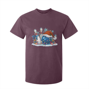 Funny Christmas Bowling Santa Hat Xmas Bowler T Shirt For Kid TS11 Maroon Print Your Wear