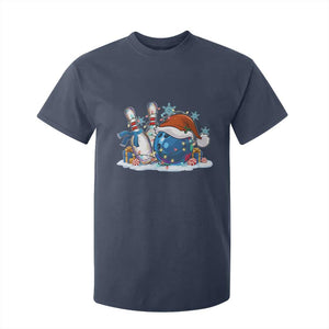 Funny Christmas Bowling Santa Hat Xmas Bowler T Shirt For Kid TS11 Navy Print Your Wear