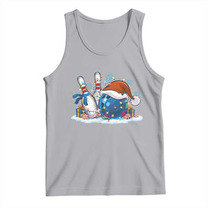 Funny Christmas Bowling Santa Hat Xmas Bowler Tank Top TS11 Athletic Heather Print Your Wear