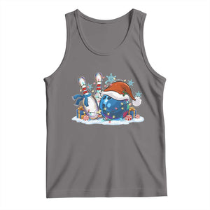 Funny Christmas Bowling Santa Hat Xmas Bowler Tank Top TS11 Deep Heather Print Your Wear