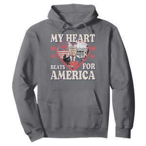 Funny Trump Valentine's Day Hoodie My Heart Beats For America White House TS11 Charcoal Print Your Wear