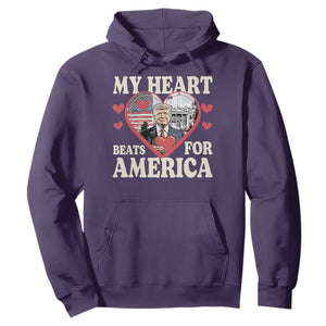 Funny Trump Valentine's Day Hoodie My Heart Beats For America White House TS11 Purple Print Your Wear