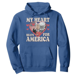 Funny Trump Valentine's Day Hoodie My Heart Beats For America White House TS11 Royal Blue Print Your Wear