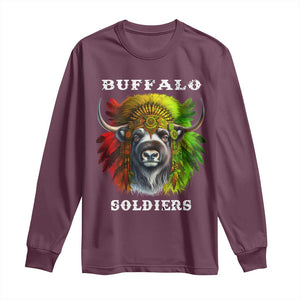 Buffalo Soldiers Long Sleeve Shirt African American Heros Black History Month TS11 Maroon Print Your Wear