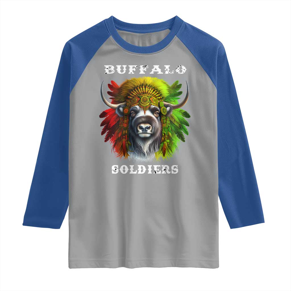 Buffalo Soldiers Raglan Shirt African American Heros Black History Month TS11 Sport Gray Royal Print Your Wear