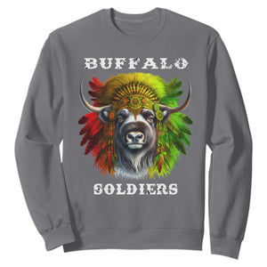 Buffalo Soldiers Sweatshirt African American Heros Black History Month TS11 Charcoal Print Your Wear