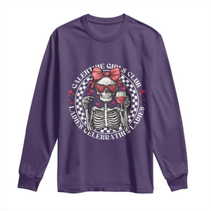 Funny Galentine's Day Long Sleeve Shirt Galentine Girls Club Ladies Celebrating Ladies Skeleton TS11 Purple Print Your Wear