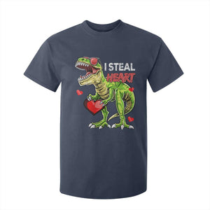 Funny Dinosaur Valentine's Day I Steal Heart T Shirt For Kid TS11 Navy Print Your Wear