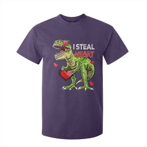 Funny Dinosaur Valentine's Day I Steal Heart T Shirt For Kid TS11 Purple Print Your Wear