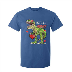 Funny Dinosaur Valentine's Day I Steal Heart T Shirt For Kid TS11 Royal Blue Print Your Wear