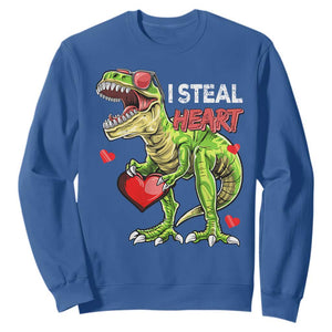 Funny Dinosaur Valentine's Day I Steal Heart Sweatshirt TS11 Royal Blue Print Your Wear