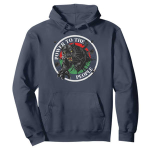 Power To The People Black Panther Party Hoodie Black History Month TS11 Navy Print Your Wear