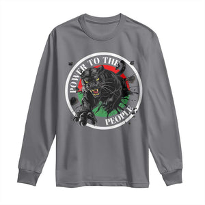 Power To The People Black Panther Party Long Sleeve Shirt Black History Month TS11 Charcoal Print Your Wear