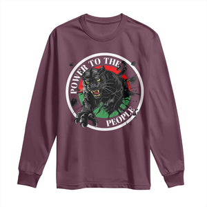 Power To The People Black Panther Party Long Sleeve Shirt Black History Month TS11 Maroon Print Your Wear