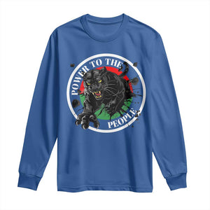 Power To The People Black Panther Party Long Sleeve Shirt Black History Month TS11 Royal Blue Print Your Wear