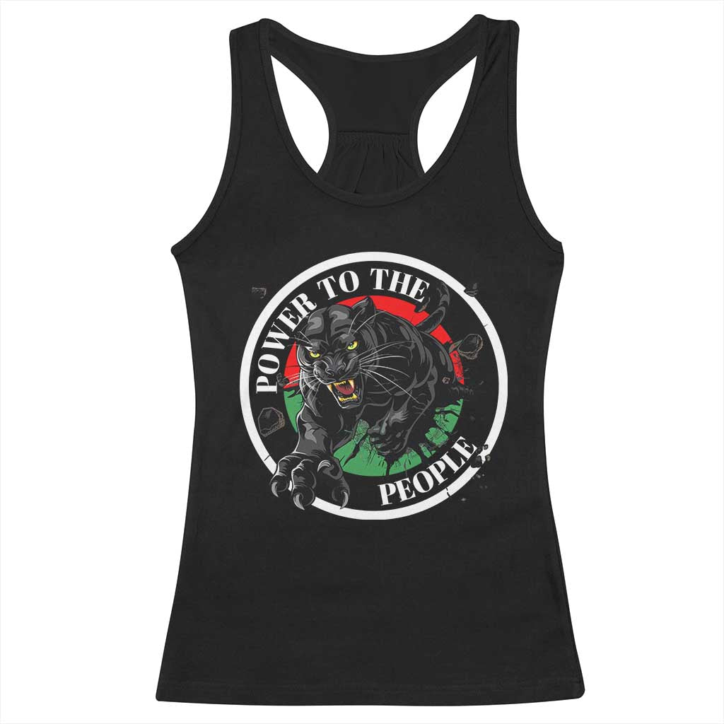 Power To The People Black Panther Party Racerback Tank Top Black History Month TS11 Black Print Your Wear