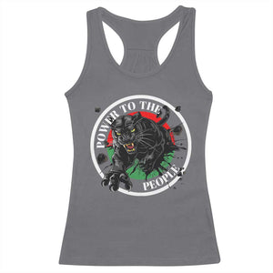 Power To The People Black Panther Party Racerback Tank Top Black History Month TS11 Charcoal Print Your Wear