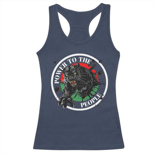 Power To The People Black Panther Party Racerback Tank Top Black History Month TS11 Navy Print Your Wear