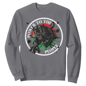 Power To The People Black Panther Party Sweatshirt Black History Month TS11 Charcoal Print Your Wear