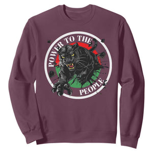 Power To The People Black Panther Party Sweatshirt Black History Month TS11 Maroon Print Your Wear