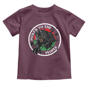 Power To The People Black Panther Party Toddler T Shirt Black History Month TS11 Maroon Print Your Wear