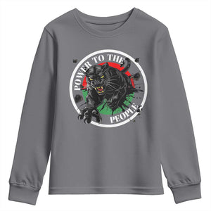 Power To The People Black Panther Party Youth Sweatshirt Black History Month TS11 Charcoal Print Your Wear