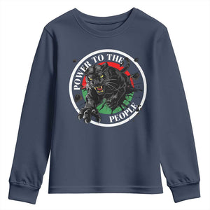 Power To The People Black Panther Party Youth Sweatshirt Black History Month TS11 Navy Print Your Wear