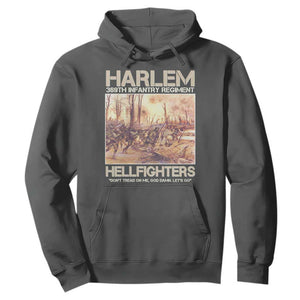 Harlem Hellfighters Hoodie 369th Infantry Regiment Don't Tread On Me Let's Go Black History Month TS11 Dark Heather Print Your Wear