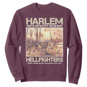 Harlem Hellfighters Sweatshirt 369th Infantry Regiment Don't Tread On Me Let's Go Black History Month TS11 Maroon Print Your Wear