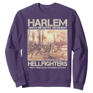 Harlem Hellfighters Sweatshirt 369th Infantry Regiment Don't Tread On Me Let's Go Black History Month TS11 Purple Print Your Wear