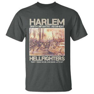 Harlem Hellfighters T Shirt 369th Infantry Regiment Don't Tread On Me Let's Go Black History Month TS11 Dark Heather Print Your Wear