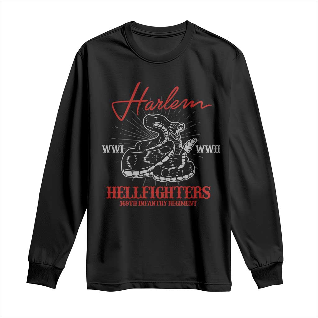 Harlem Hellfighters Long Sleeve Shirt 369th Infantry Regiment Black Snake Black History Month TS11 Black Print Your Wear