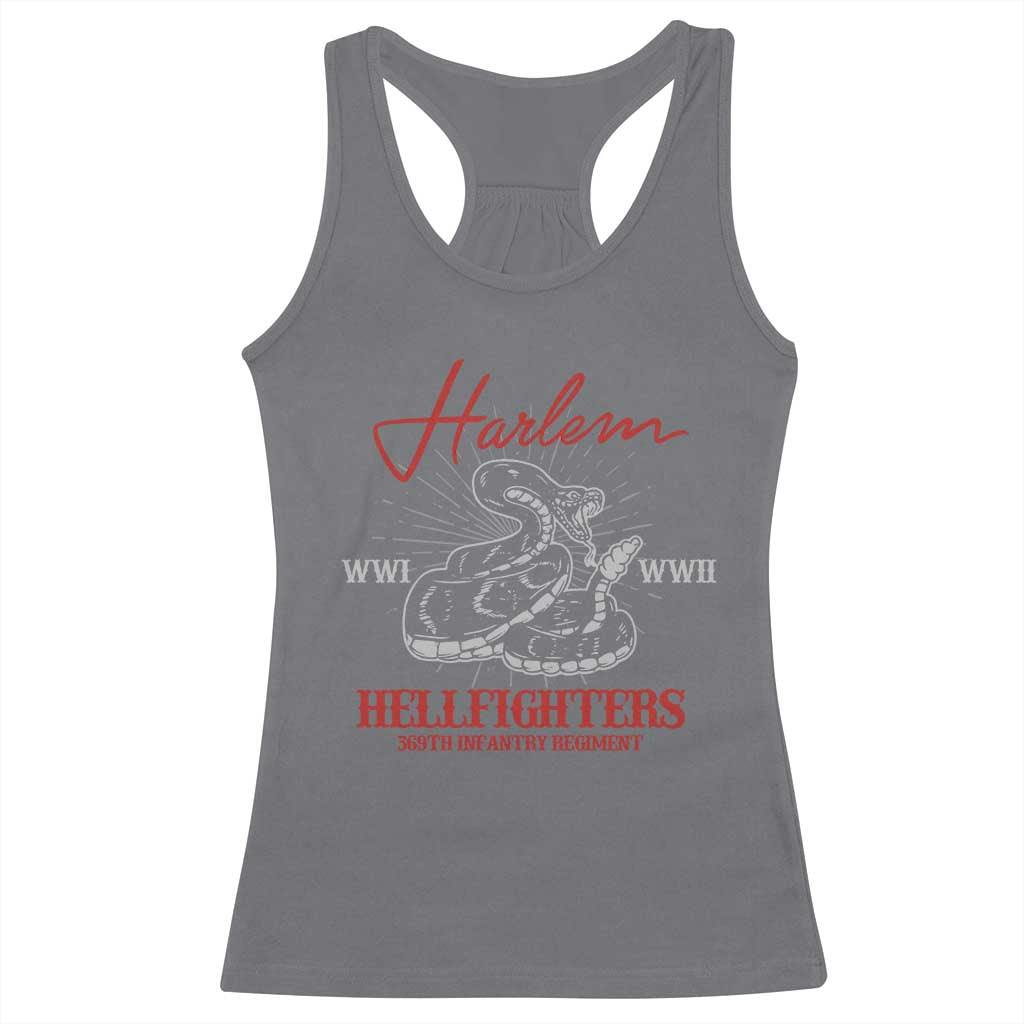 Harlem Hellfighters Racerback Tank Top 369th Infantry Regiment Black Snake Black History Month TS11 Charcoal Print Your Wear