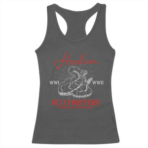 Harlem Hellfighters Racerback Tank Top 369th Infantry Regiment Black Snake Black History Month TS11 Dark Heather Print Your Wear