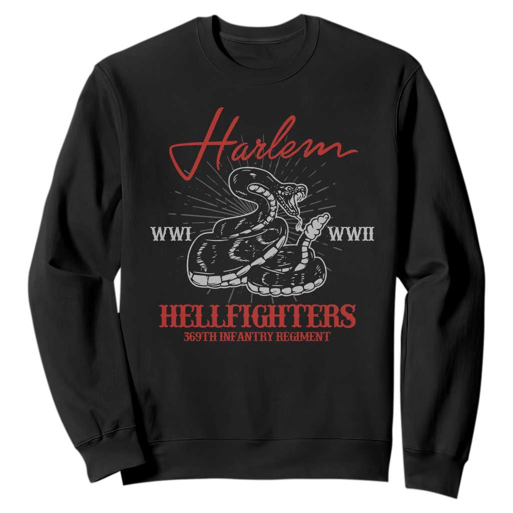 Harlem Hellfighters Sweatshirt 369th Infantry Regiment Black Snake Black History Month TS11 Black Print Your Wear