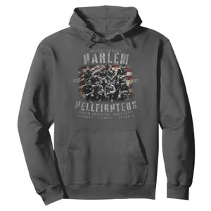 Never Forget Harlem Hellfighters Hoodie Vintage American Flag TS11 Dark Heather Print Your Wear
