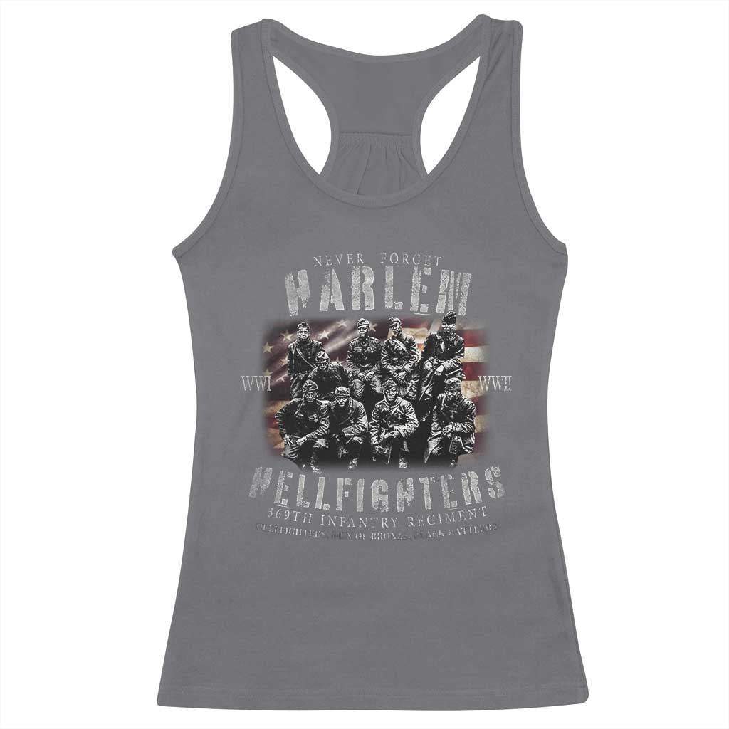 Never Forget Harlem Hellfighters Racerback Tank Top Vintage American Flag TS11 Charcoal Print Your Wear