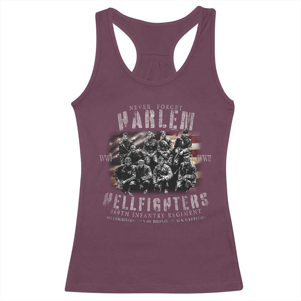 Never Forget Harlem Hellfighters Racerback Tank Top Vintage American Flag TS11 Maroon Print Your Wear