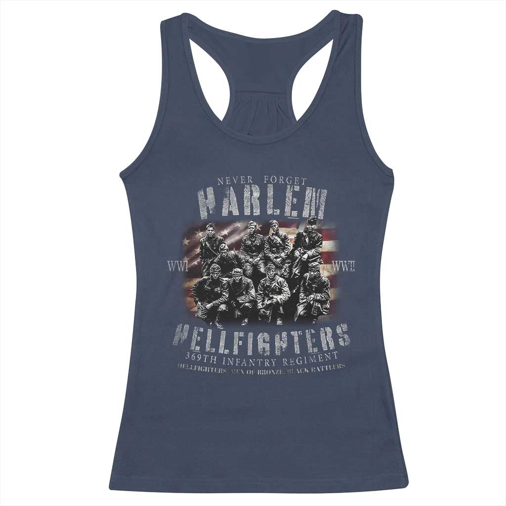 Never Forget Harlem Hellfighters Racerback Tank Top Vintage American Flag TS11 Navy Print Your Wear