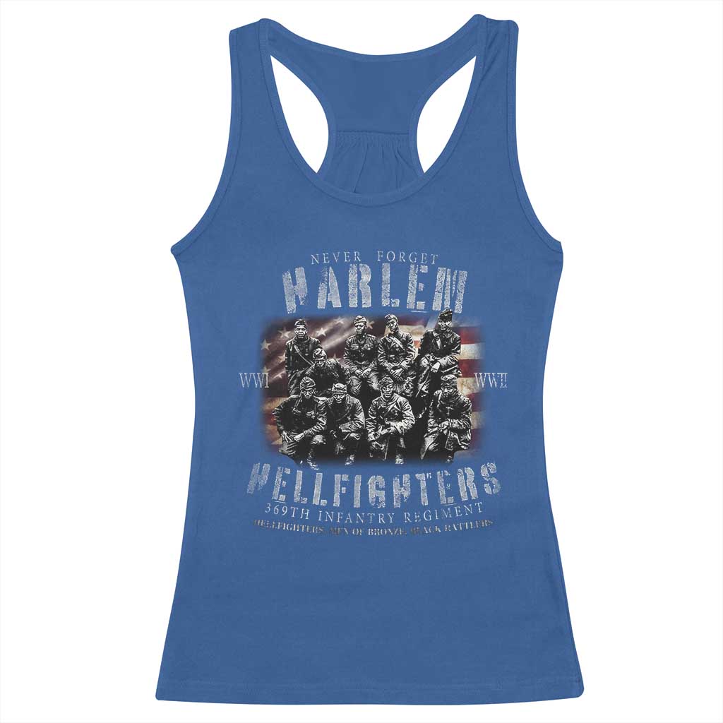 Never Forget Harlem Hellfighters Racerback Tank Top Vintage American Flag TS11 Royal Blue Print Your Wear