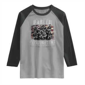 Never Forget Harlem Hellfighters Raglan Shirt Vintage American Flag TS11 Sport Gray Black Print Your Wear