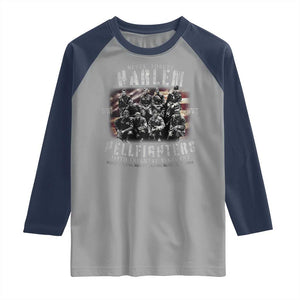 Never Forget Harlem Hellfighters Raglan Shirt Vintage American Flag TS11 Sport Gray Navy Print Your Wear