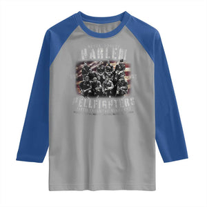 Never Forget Harlem Hellfighters Raglan Shirt Vintage American Flag TS11 Sport Gray Royal Print Your Wear