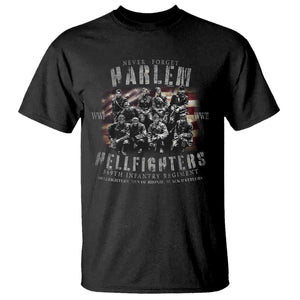 Never Forget Harlem Hellfighters T Shirt Vintage American Flag TS11 Black Print Your Wear