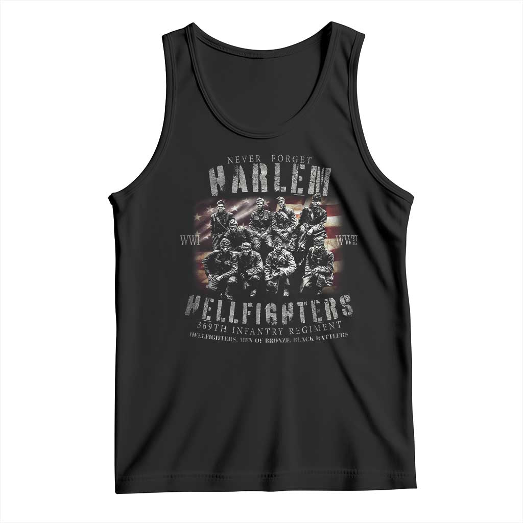 Never Forget Harlem Hellfighters Tank Top Vintage American Flag TS11 Black Print Your Wear